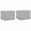 2 db betonszürke szerelt fa éjjeliszekrény 40 x 30 x 30 cm