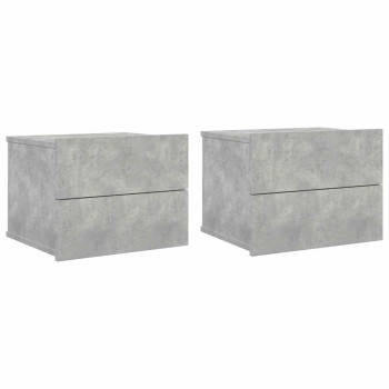 2 db betonszürke szerelt fa éjjeliszekrény 40 x 30 x 30 cm