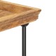2-szintes tömör mangófa és acél könyvespolc 110 x 35 x 75 cm