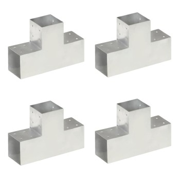 4 darab t alakú horganyzott fém oszloptartó 101 x 101 mm
