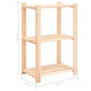 10 db 3-szintes tömör fenyőfa tárolópolc 150 kg 60 x 38 x 90 cm