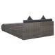 Szürke polyrattan kerti ágy 200 x 139 cm