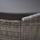 Szürke polyrattan kültéri napozóágy napellenzővel
