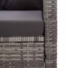 Kétszemélyes szürke polyrattan kerti kanapé párnákkal 124 cm