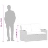 Kétszemélyes szürke polyrattan kerti kanapé párnákkal 124 cm