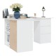 Fehér forgácslap sarok íróasztal 145 x 100 x 76 cm Fehér forgácslap sarok íróasztal 145 x 100 x 76 cm