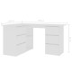 Fehér forgácslap sarok íróasztal 145 x 100 x 76 cm Fehér forgácslap sarok íróasztal 145 x 100 x 76 cm
