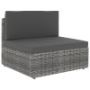 Szürke polyrattan középső kanapéelem