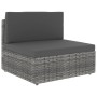 Szürke polyrattan középső kanapéelem