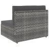Szürke polyrattan középső kanapéelem