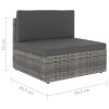 Szürke polyrattan középső kanapéelem