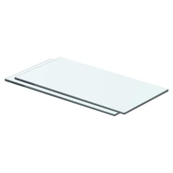 2 db átlátszó üveg paneles polc 40 x 15 cm