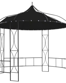 Antracitszürke kerek pavilon 300 x 290 cm