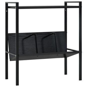 2-szintes fekete szerelt fa könyvespolc 52 x 28 x 59 cm