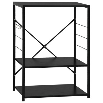 Fekete szerelt fa mikrohullámú szekrény 60 x 39,6 x 79,5 cm