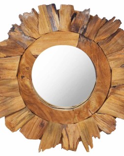 Kör alakú tíkfa falitükör 40 cm
