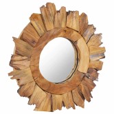 Kör alakú tíkfa falitükör 40 cm