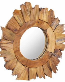 Kör alakú tíkfa falitükör 40 cm