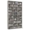 Betonszürke szerelt fa cd-szekrény 102 x 16 x 177,5 cm