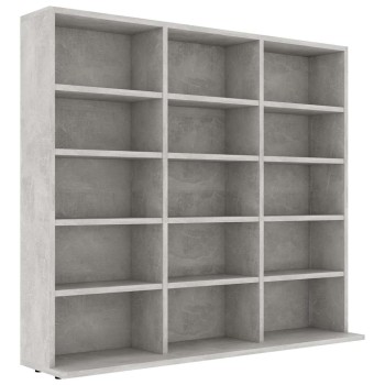 Betonszürke forgácslap cd-tartó szekrény 100 x 23 x 89,5 cm