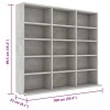 Betonszürke forgácslap cd-tartó szekrény 100 x 23 x 89,5 cm