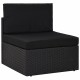 6 részes fekete polyrattan kerti ülőgarnitúra