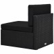 10 részes fekete polyrattan kerti ülőgarnitúra