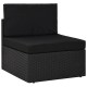 10 részes fekete polyrattan kerti ülőgarnitúra