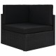 9 részes fekete polyrattan kerti ülőgarnitúra