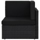 9 részes fekete polyrattan kerti ülőgarnitúra