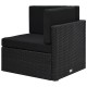 10 részes fekete polyrattan kerti ülőgarnitúra