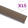 15 db barna l-alakú alumínium lépcsőélvédő 90 cm