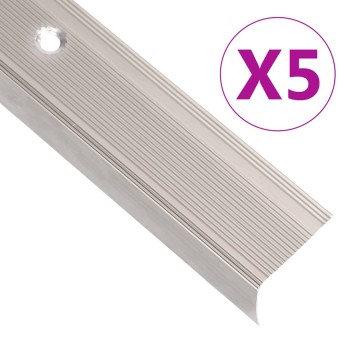 5 db pezsgőszínű l-alakú alumínium lépcsőélvédő 90 cm
