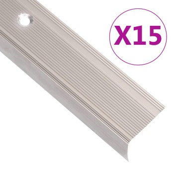15 db pezsgőszínű l-alakú alumínium lépcsőélvédő 90 cm