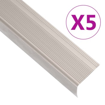5 db pezsgőszínű l-alakú alumínium lépcsőélvédő 100 cm