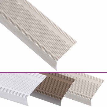 5 db pezsgőszínű l-alakú alumínium lépcsőélvédő 100 cm