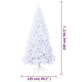 Fehér pvc műkarácsonyfa vastag ágakkal 240 cm Fehér pvc műkarácsonyfa vastag ágakkal 240 cm