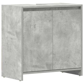 Betonszürke szerelt fa fürdőszobaszekrény 60 x 33 x 61 cm