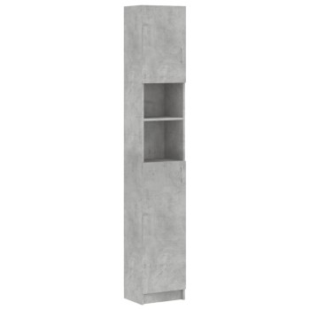 Betonszürke szerelt fa fürdőszobaszekrény 32 x 25,5 x 190 cm