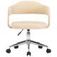 Krémszínű hajlított fa és műbőr forgó irodaszék