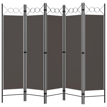 Antracitszürke 5 paneles paraván 200 x 180 cm