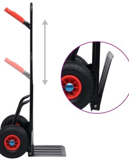Fekete és piros teleszkópos kézikocsi 200 kg