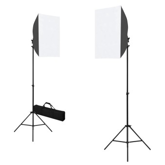 Fotóstúdió-felszerelés softbox lámpákkal és háttérrel