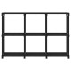 6 rekeszes fekete szövet bemutató polc 103 x 30 x 72,5 cm