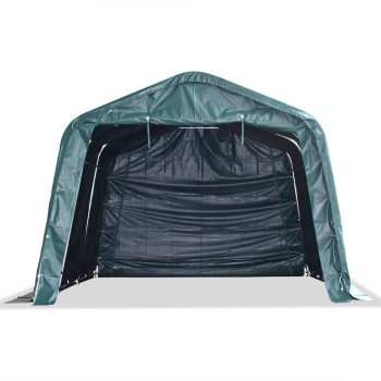 Sötétzöld elmozdítható pvc állattartó sátor 550 g/m² 3,3 x 4,8 m