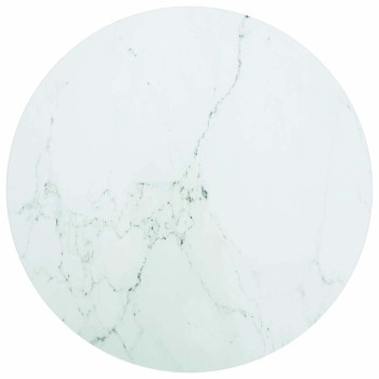Fehér edzett üveg asztallap márványdizájnnal ø50 x 0,8 cm