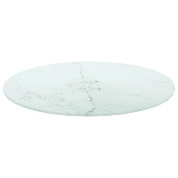 Fehér edzett üveg asztallap márványdizájnnal ø50 x 0,8 cm