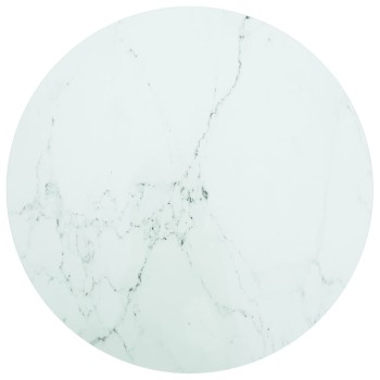 Fehér edzett üveg asztallap márványdizájnnal ø70 x 0,8 cm