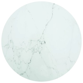 Fehér edzett üveg asztallap márványdizájnnal ø90 x 1 cm