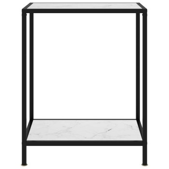Fehér edzett üveg tálalóasztal 60 x 35 x 75 cm